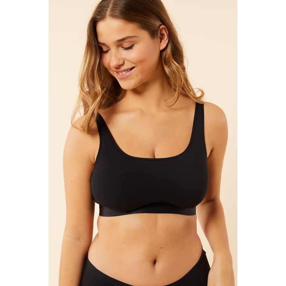 NWT Etam Paris French Designer LYC GIL Cotton Active Sports Bra Black Size: XS+